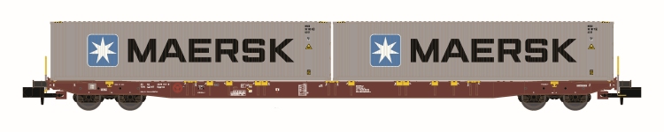 Hobbytrain H23101 - N Containerwagen Sggnss80 Metrans; Ep. VI